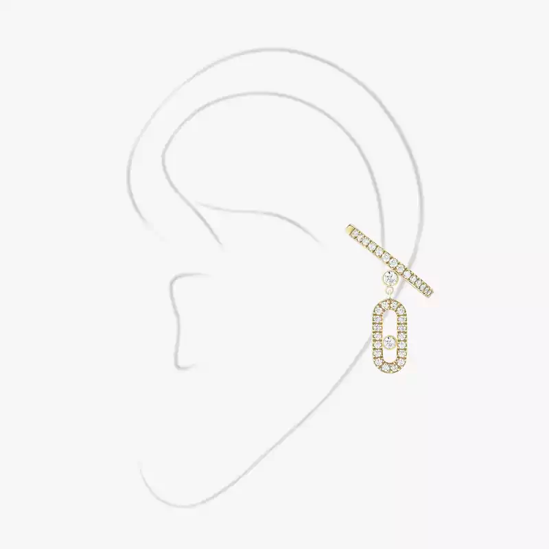 Move Uno Single Clip Pavé Drop Pendant Yellow Gold For Her Diamond Earrings 11162-YG