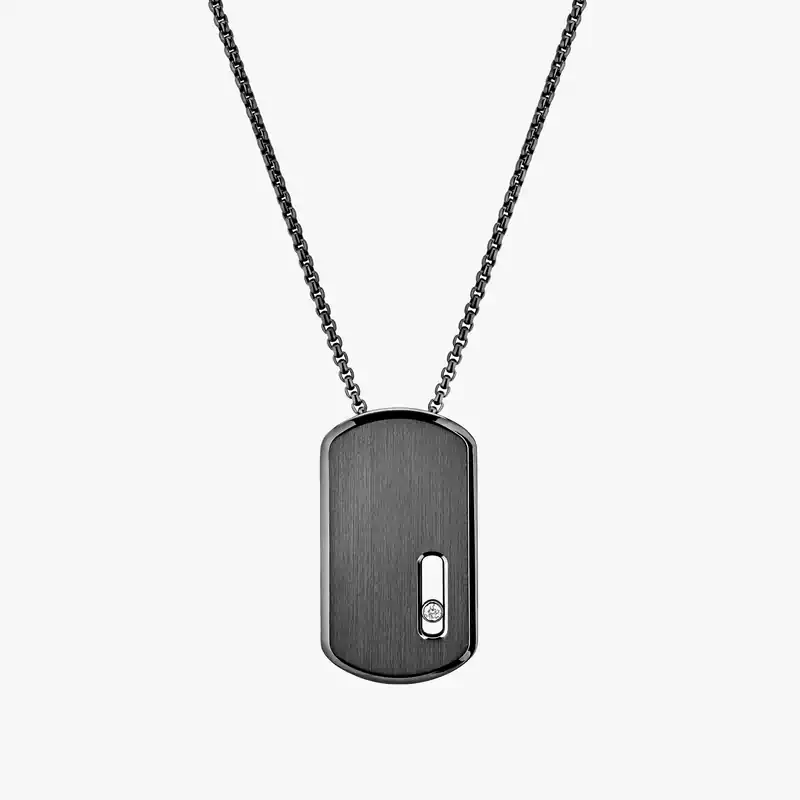 Move Titanium Graphite LM Pendant Necklace Graphite Titanium For Her Diamond Necklace 13194-TG