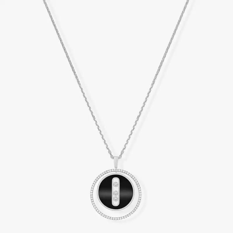Lucky Move MM Onyx White Gold White Gold For Her Diamond Necklace 10838-WG