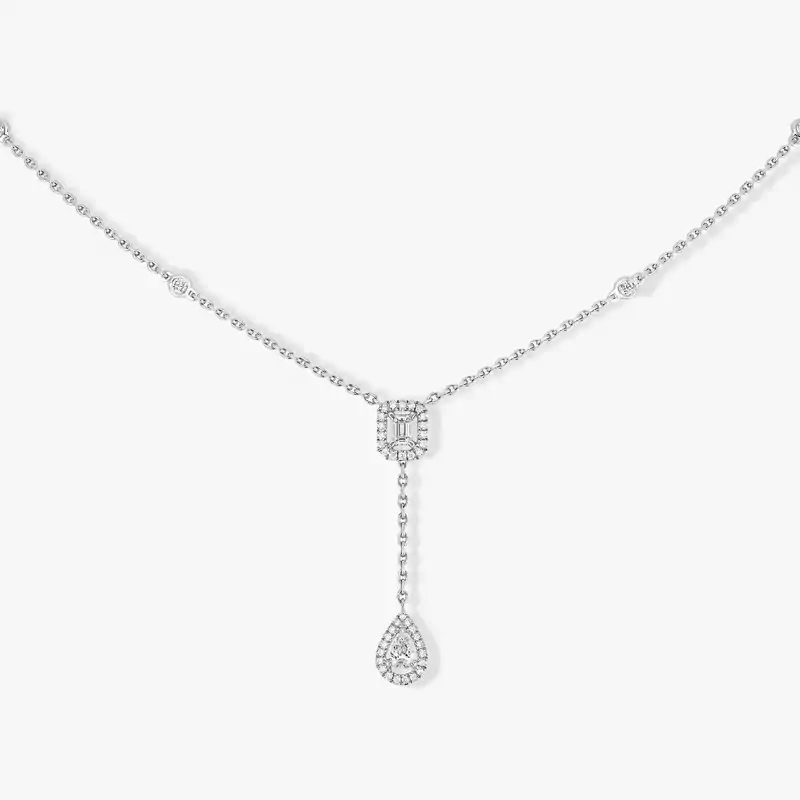 Collier Femme Or Blanc Diamond My Twin Cravate 0,10ct x2 06693-WG