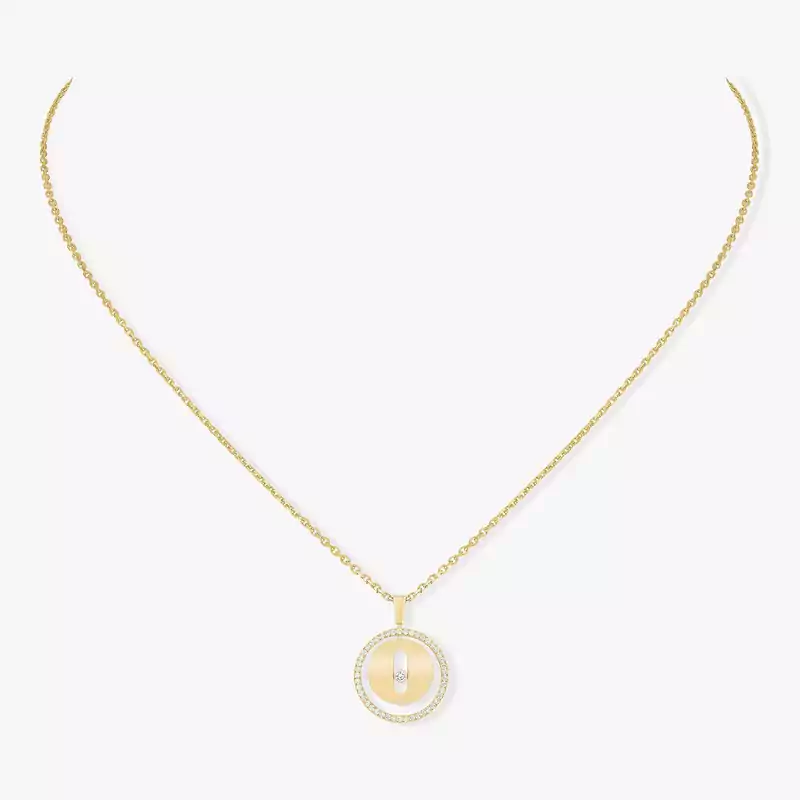 LUCKY MOVE 1 DIAMOND TURQUOISE PINK GOLD DIAMOND NECKLACE