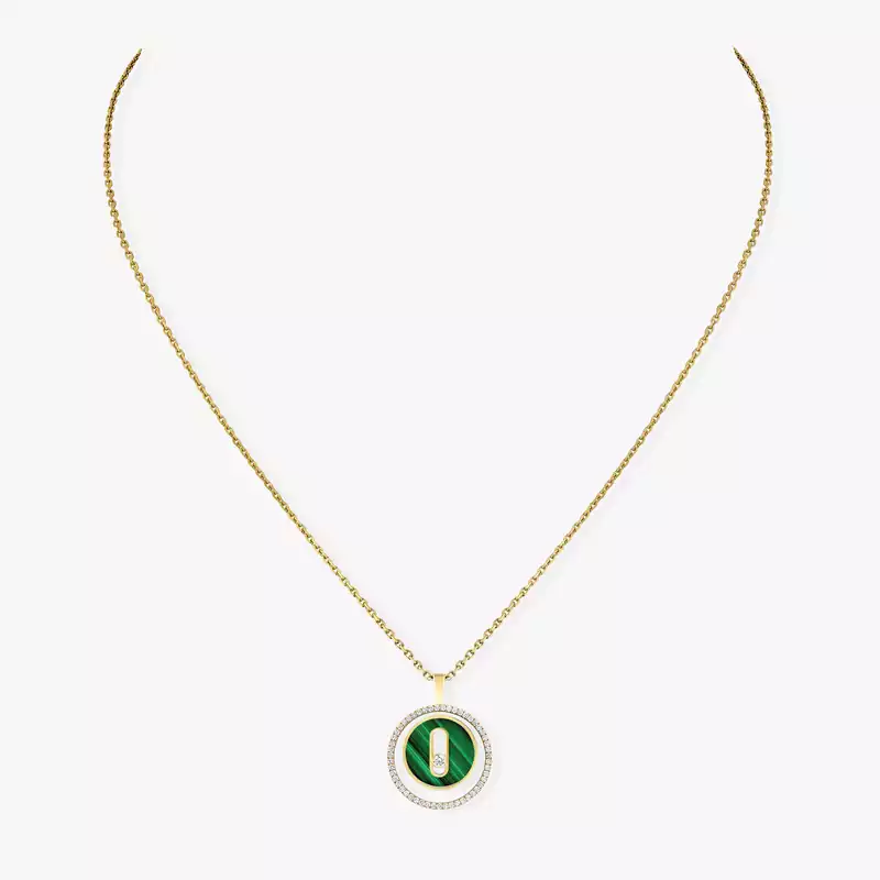 Lucky Move SM Malachite Necklace Yellow Gold For Her Diamond Necklace 11585-YG