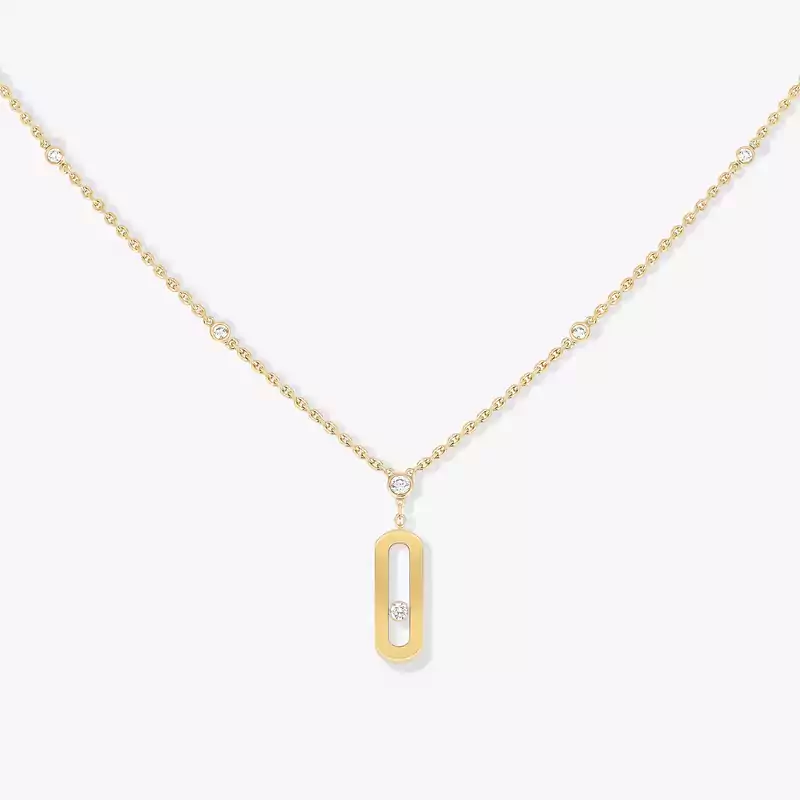 Long Move Uno Yellow Gold For Her Diamond Necklace 10111-YG