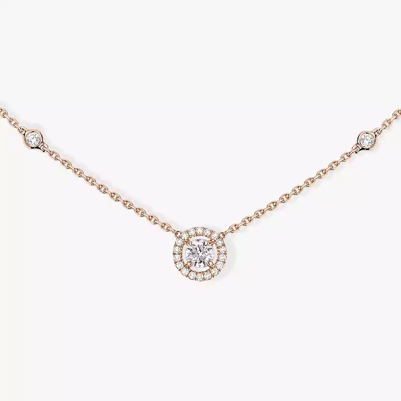 Joy Round Diamond 0.20ct Pink Gold For Her Diamond Necklace 04281-PG