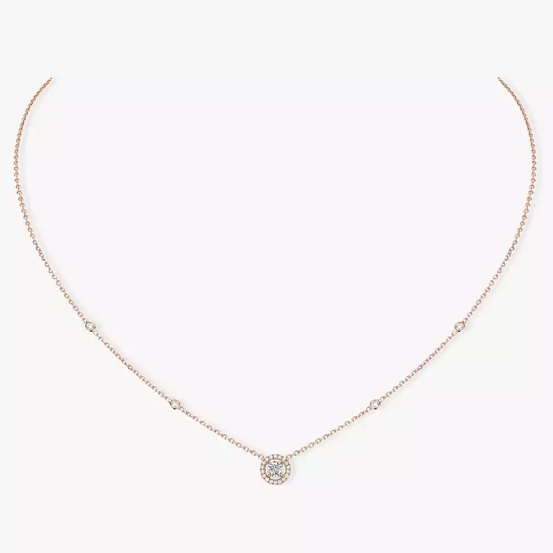 Joy Round Diamond 0.20ct Pink Gold For Her Diamond Necklace 04281-PG