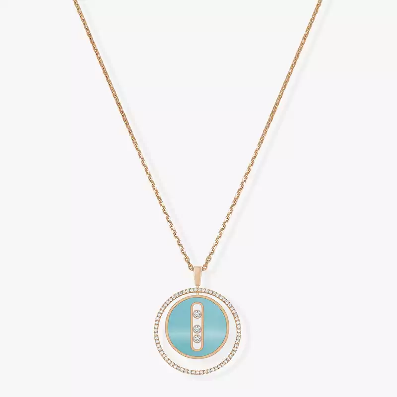 Turquoise Lucky Move MM Pink Gold For Her Diamond Necklace 10836-PG