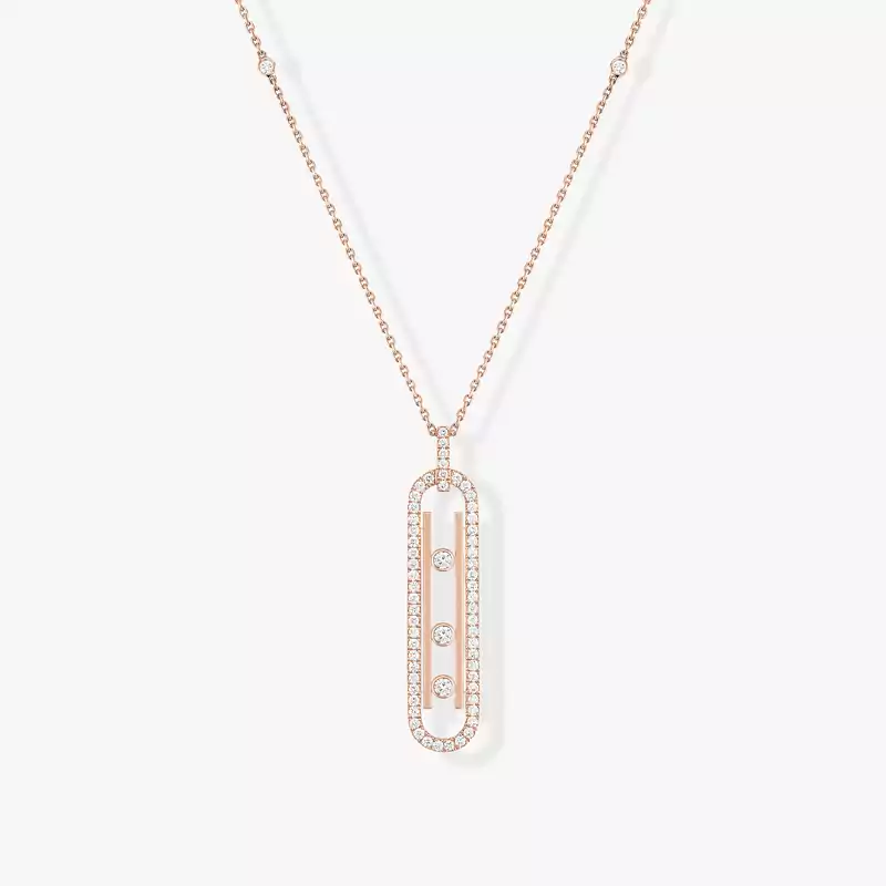 Move 10th SM Necklace Pink Gold For Her Diamond Necklace 10032-PG