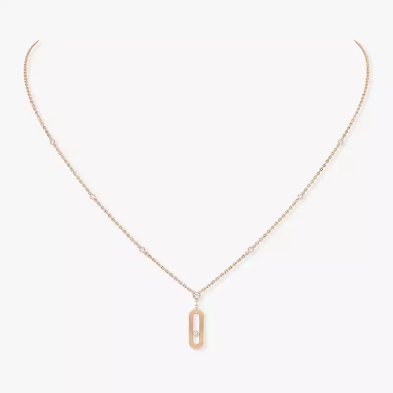 Long Move Uno Pink Gold For Her Diamond Necklace 10111-PG