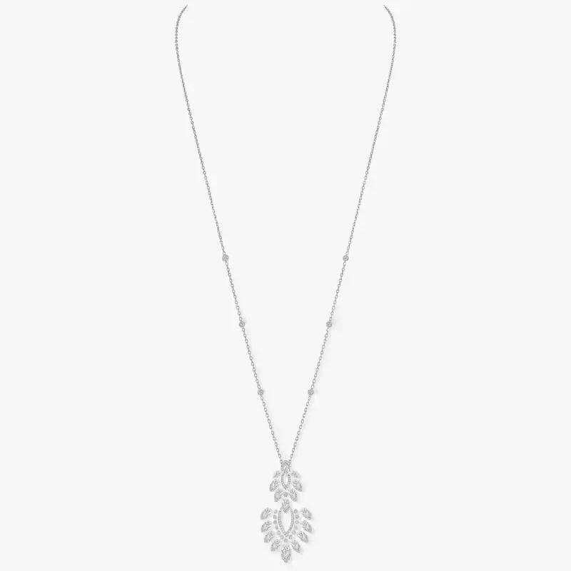 Collier Femme Or Blanc Diamond Sautoir Desert Bloom 07358-WG