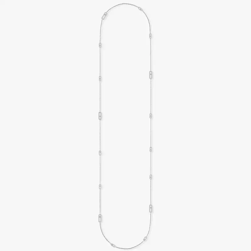 Move Uno Long Necklace White Gold For Her Diamond Necklace 11324-WG