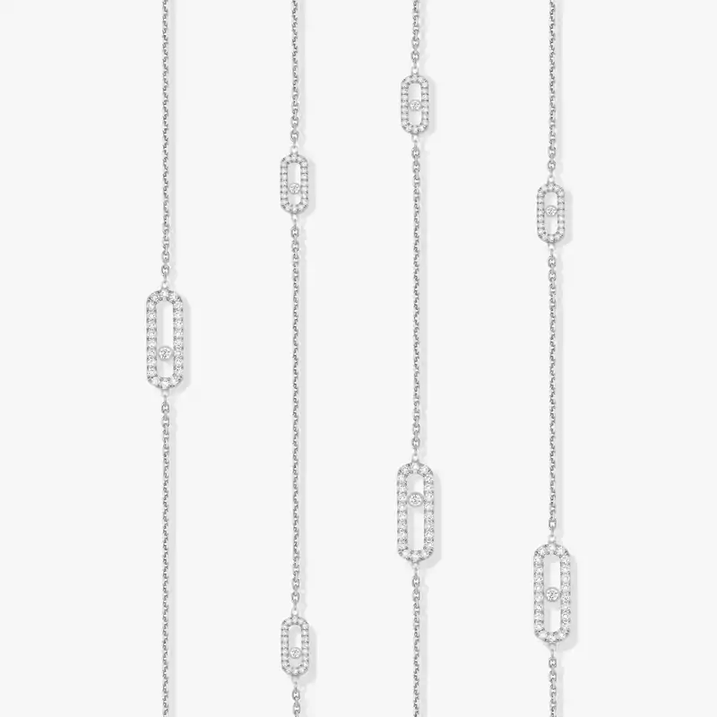 Move Uno Long Necklace White Gold For Her Diamond Necklace 11324-WG