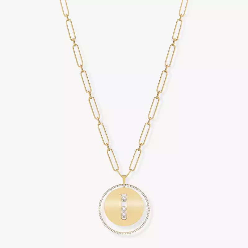 Lucky Move Long Necklace LM Yellow Gold For Her Diamond Necklace 10126-YG