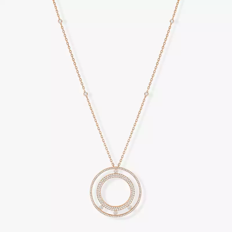 Move Romane Long Diamond Pavé Necklace Pink Gold For Her Diamond Necklace 11317-PG