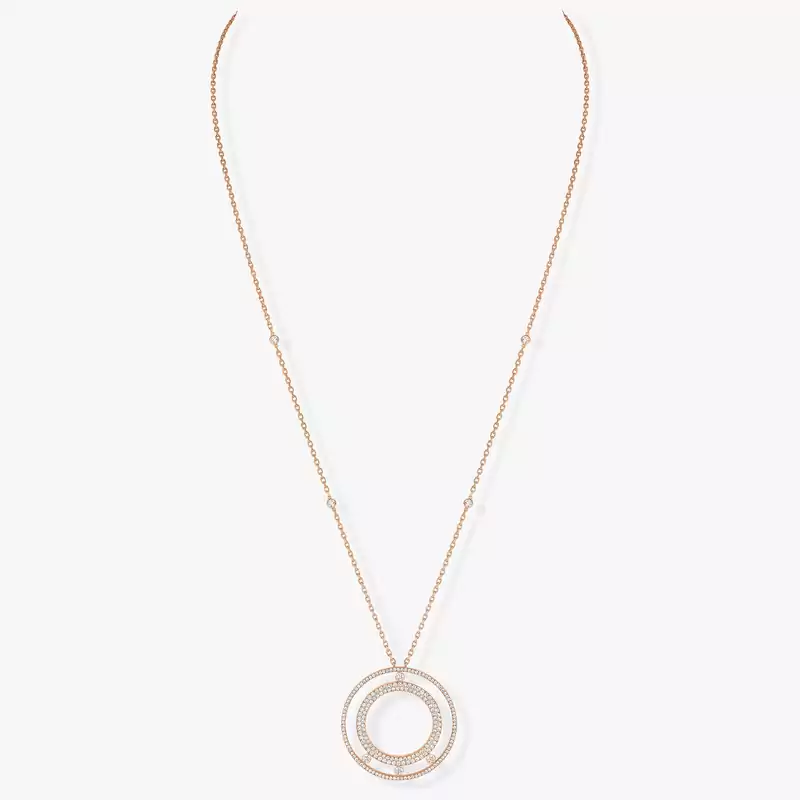 Move Romane Long Diamond Pavé Necklace Pink Gold For Her Diamond Necklace 11317-PG