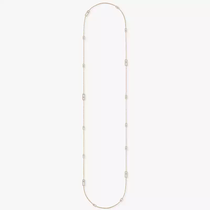 Necklace For Her Pink Gold Diamond Move Uno Long Necklace 11324-PG