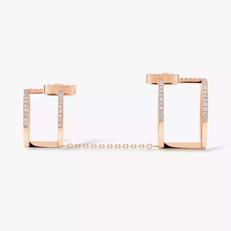 Move Uno Double Pink Gold For Her Diamond Ring 12857-PG