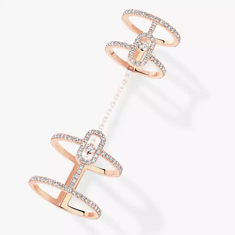 Move Uno Double Pink Gold For Her Diamond Ring 12857-PG