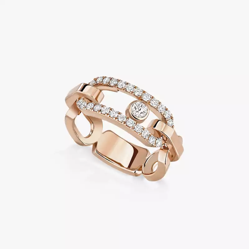 Ring For Her Pink Gold Diamond Move Link 12728-PG
