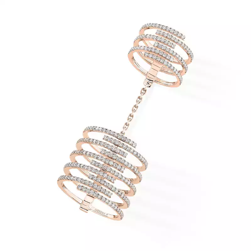 Yellow Gold Diamond Double Ring Gatsby Messika 06147 YG