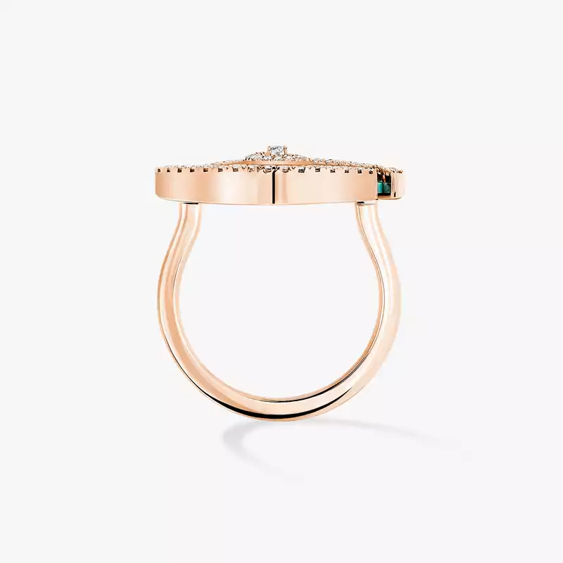 Lucky Eye Turquoise Pink Gold For Her Diamond Ring 12956-PG