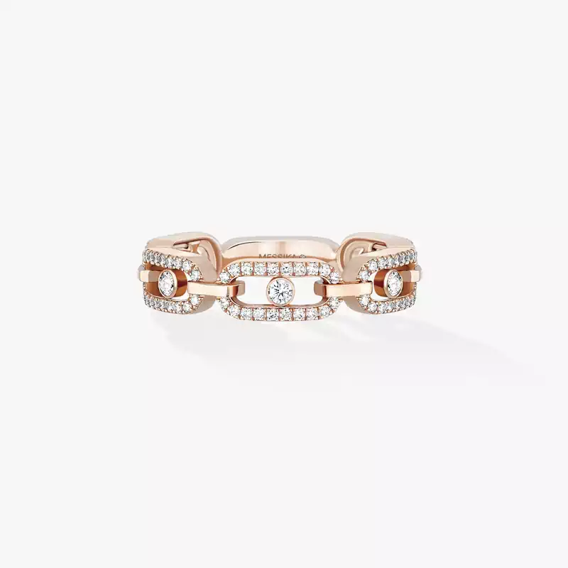 Move Link Multi Pavée Pink Gold For Her Diamond Ring 12012-PG