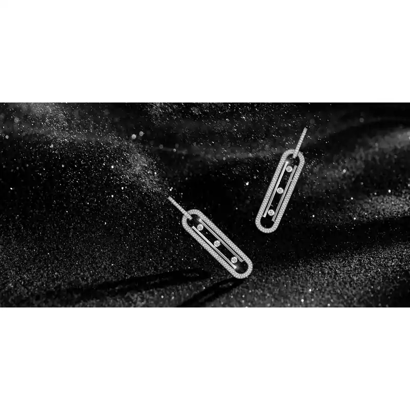 Серьги Для нее Белое золото Бриллиантами Move 10th Anniversary XL 06823-WG
