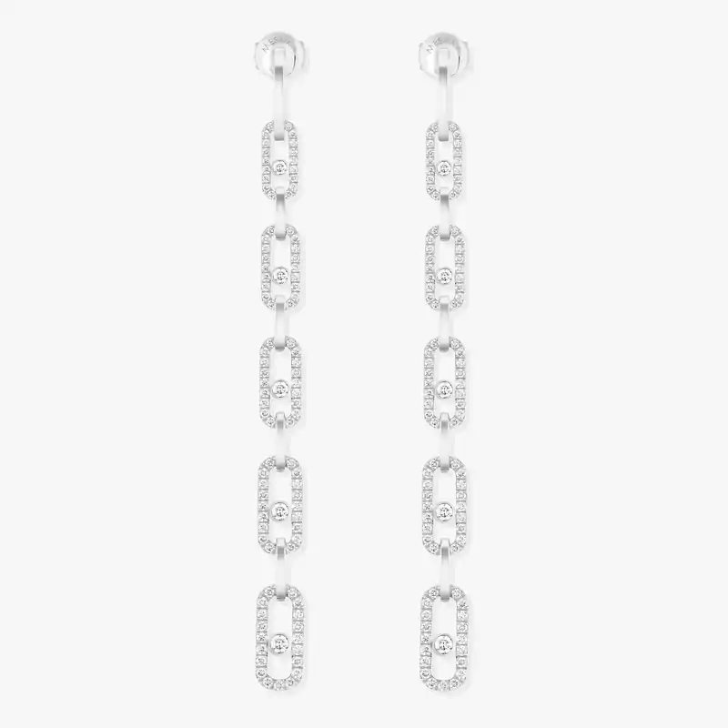 Move Link Multi Pendant Earrings White Gold For Her Diamond Earrings 12011-WG