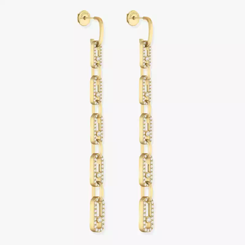 Move Link Multi Pendant Earrings Yellow Gold For Her Diamond Earrings 12011-YG