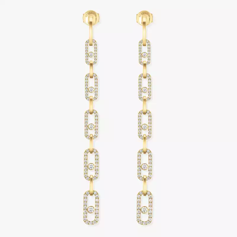 Move Link Multi Pendant Earrings Yellow Gold For Her Diamond Earrings 12011-YG