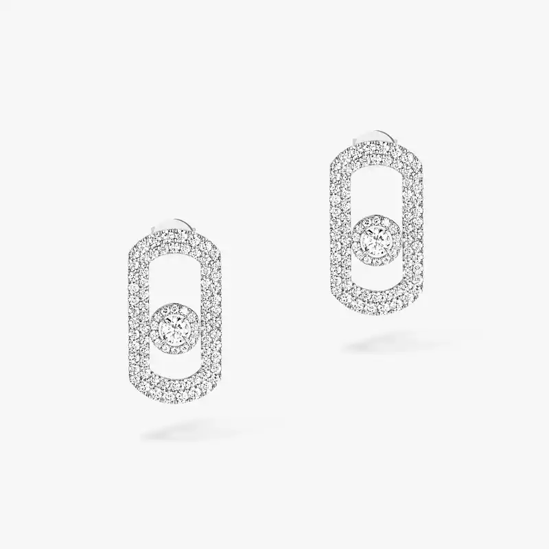 Boucles d'oreilles Femme Or Blanc Diamant So Move Pavées 12931-WG
