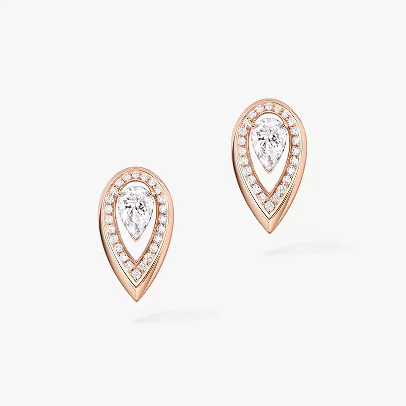 Fiery 0.25ct Pink Gold For Her Diamond Earrings 13240-PG