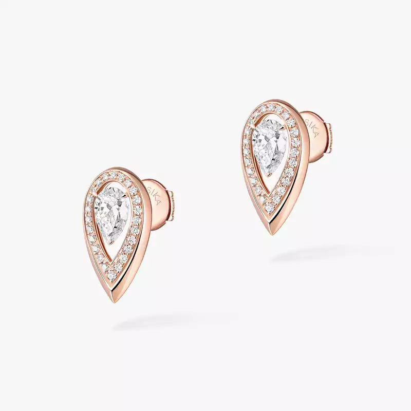 Fiery 0.25ct Pink Gold For Her Diamond Earrings 13240-PG