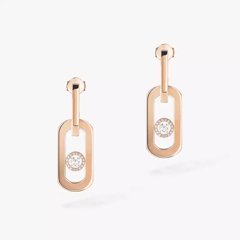 Boucles d'oreilles Femme Or Rose Diamond Pendantes So Move XL 13132-PG