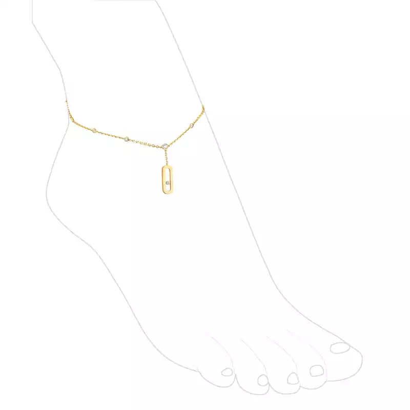 Move Uno Ankle Bracelet Yellow Gold For Her Diamond Bracelet 10100-YG