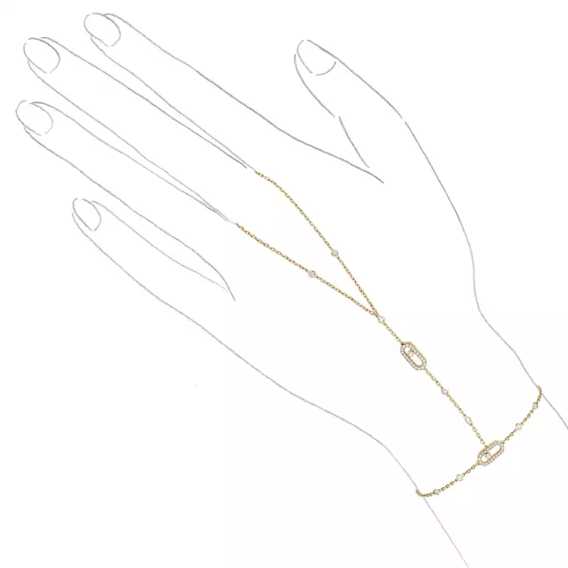 Move Uno Hand Bracelet Yellow Gold For Her Diamond Bracelet 12021-YG