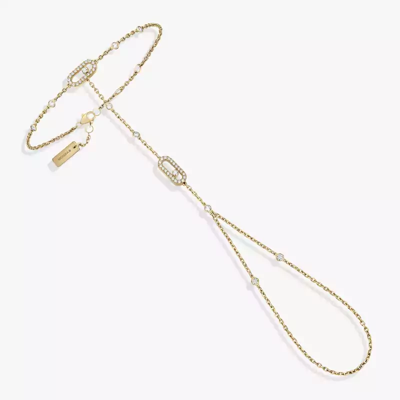 Move Uno Hand Bracelet Yellow Gold For Her Diamond Bracelet 12021-YG