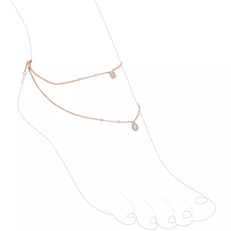 手链 她的珍礼 玫瑰金 Bracelet de Cheville My Twin 2 Rangs 07152-PG