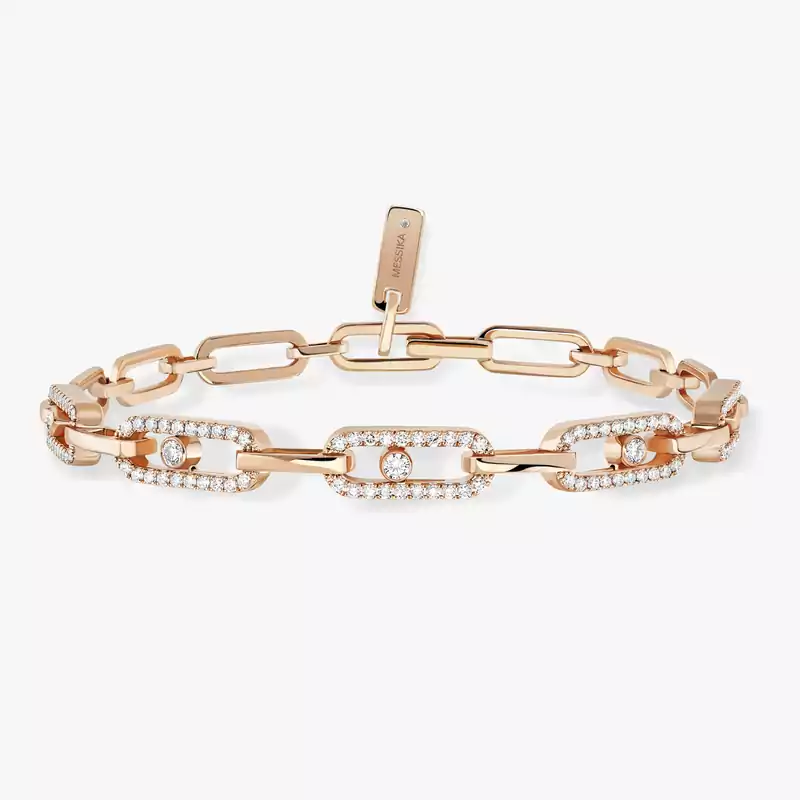 Move Link Multi Pink Gold For Her Diamond Bracelet 12187-PG
