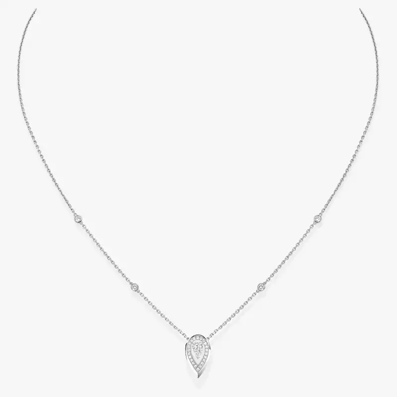 Fiery 0.10ct White Gold For Her Diamond Necklace 12611-WG