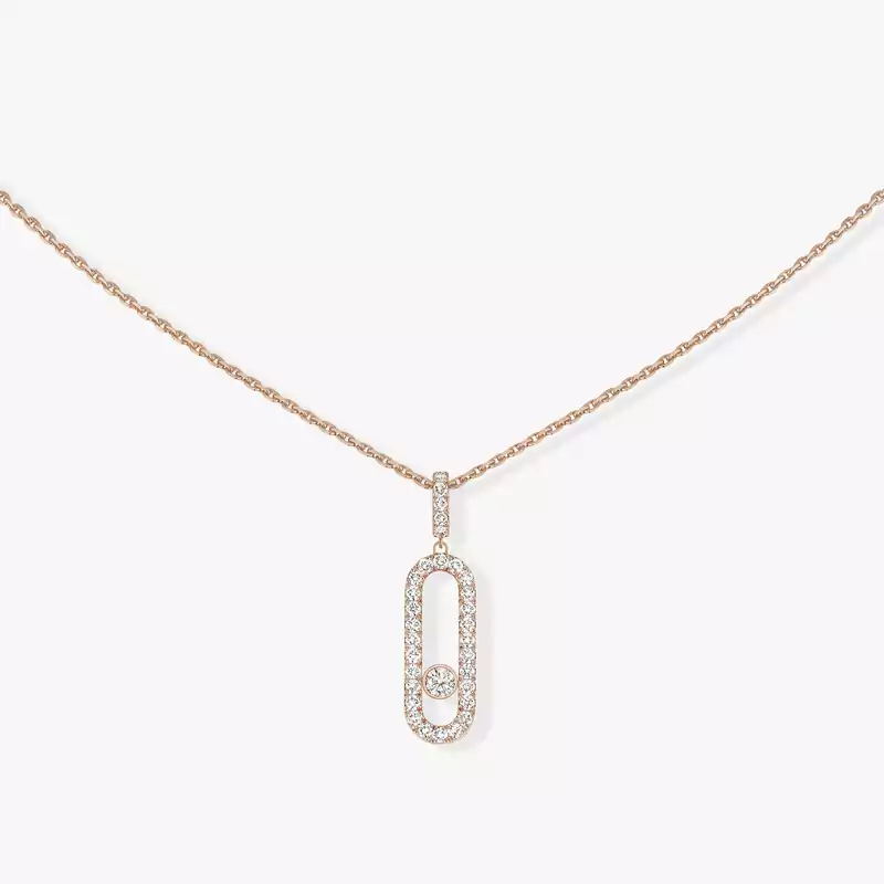 Move Uno LM Pavé Pink Gold For Her Diamond Necklace 12058-PG