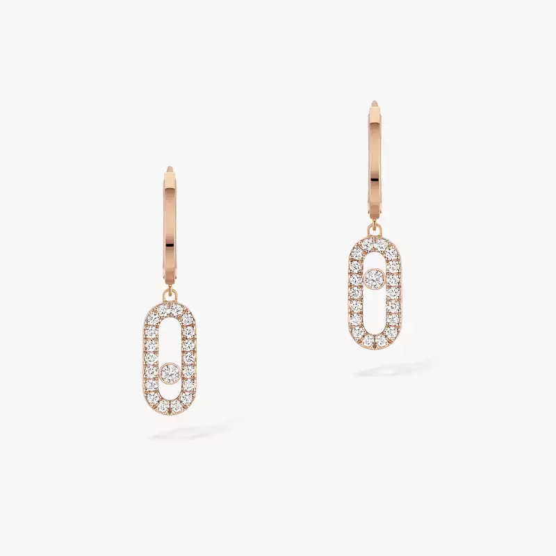 Boucles d'oreilles Femme Or Rose Diamant Créoles Move Uno 12037-PG