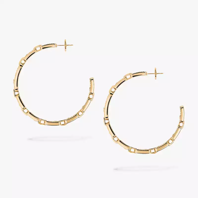 Move Link MM Hoop Earrings Yellow Gold For Her Diamond Earrings 12362-YG