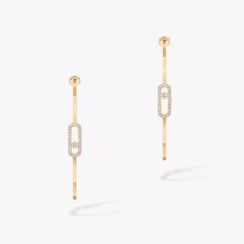 Boucles d'oreilles Femme Or Jaune Diamant Créoles Move Uno GM 12468-YG