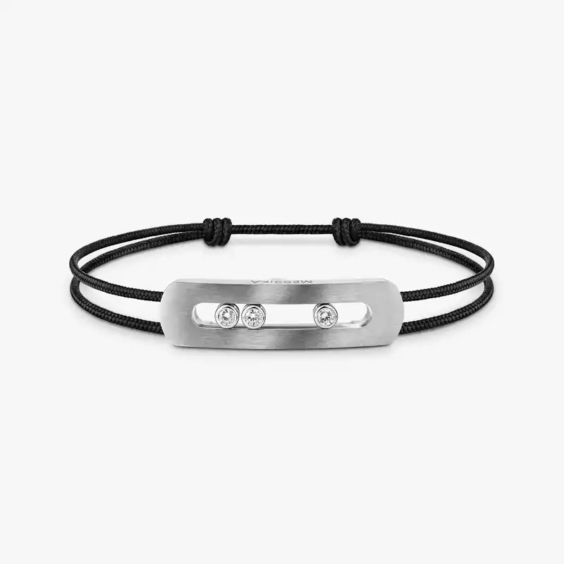 Move Titanium Natural XL Cord Natural Titanium For Him Diamond Bracelet 13467-TN