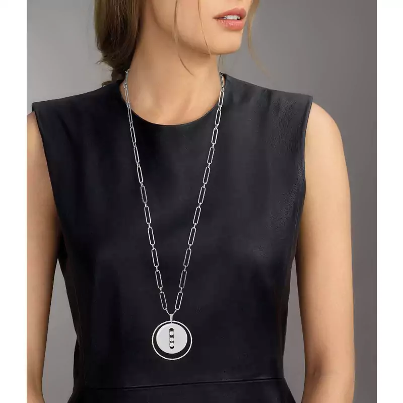 Collier Femme Or Rose Diamond Sautoir Lucky Move GM 10126-PG