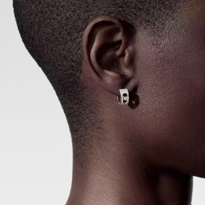 Boucles d'oreilles créoles Move Noa pavées
