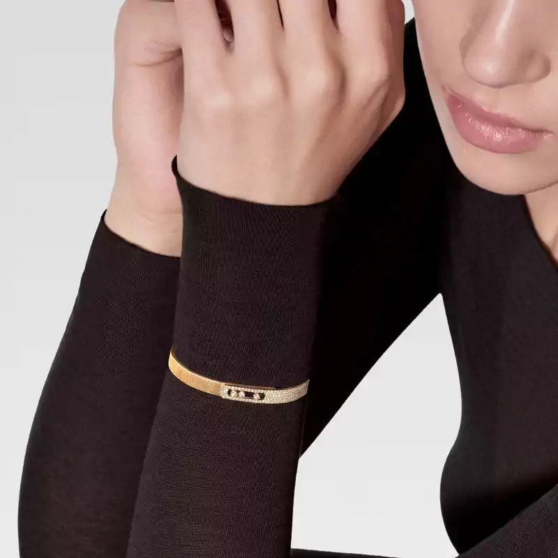 Move Noa chiseled half pavé bracelet, medium model