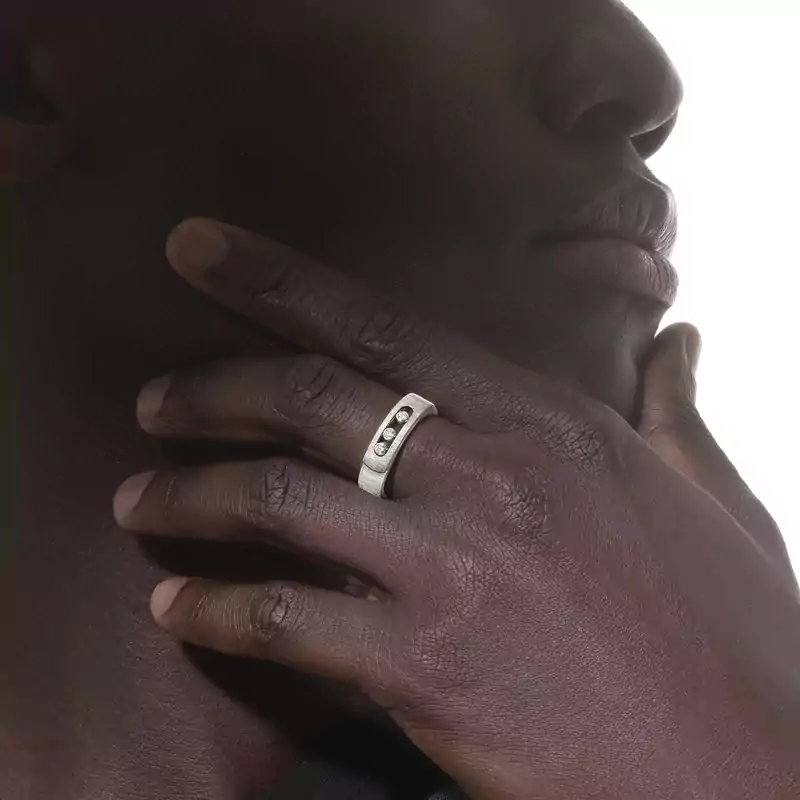 Move Noa Ciselé ring White Gold Mixed Diamond Ring 14482-WG