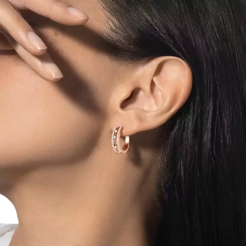 Move pavé hoop earrings