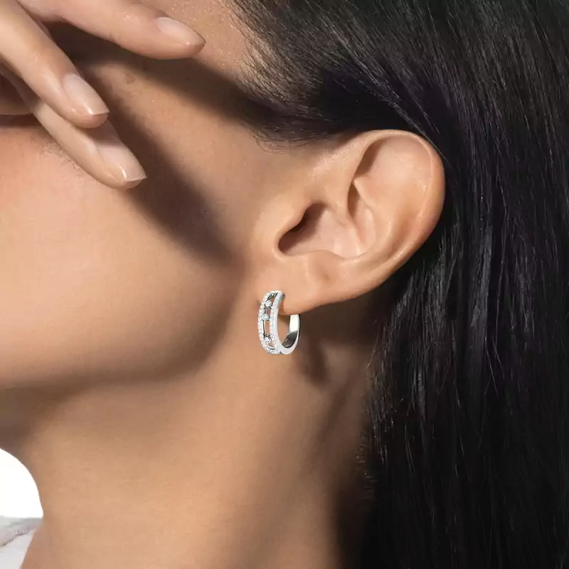 Move pavé hoop earrings
